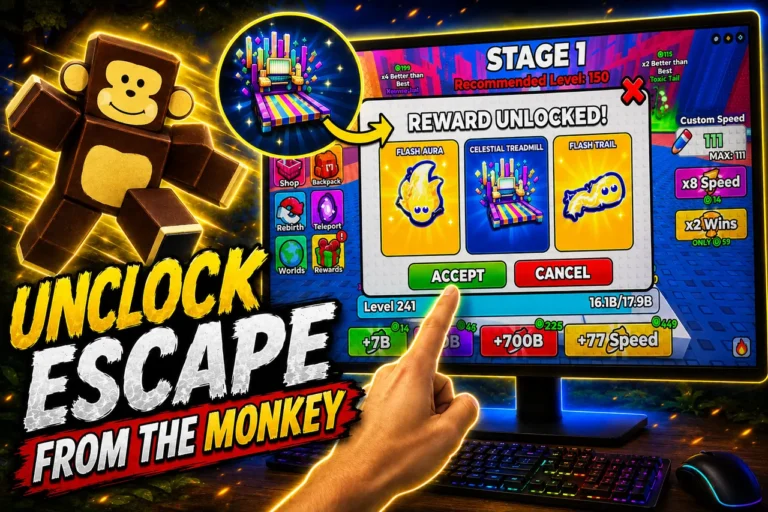 +1 Speed Monkey Escape: cómo ganar velocidad, wins y usar rebirth sin perder el ritmo